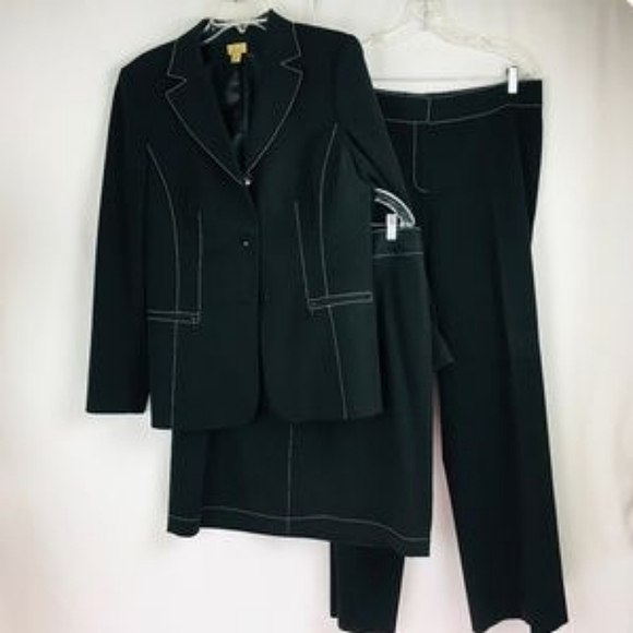 CASLON NORDSTROM BLACK 3pc SKIRT, PANT, BLAZER SUIT XL - Picture 1 of 10